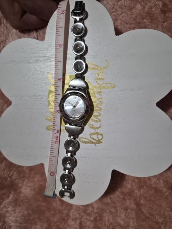Swatch Jewelry - Swatch Silver Round Face Link Bracelet Women's Watch